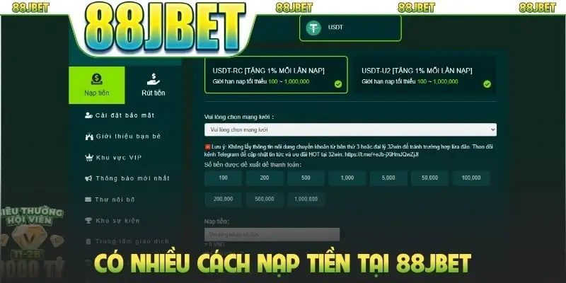 Trang chủ 21 Có nhiều cách nạp tiền tại 88jbet
