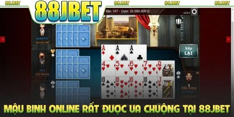 Mậu binh online rất được ưa chuộng tại 88jbet